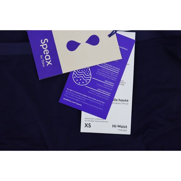 Lot of 4 New Speax By Thinx Hi Waist Absorbent Underwear Womens XS Midnight Blue - Picture 3 of 6